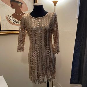 Gold sequin dress